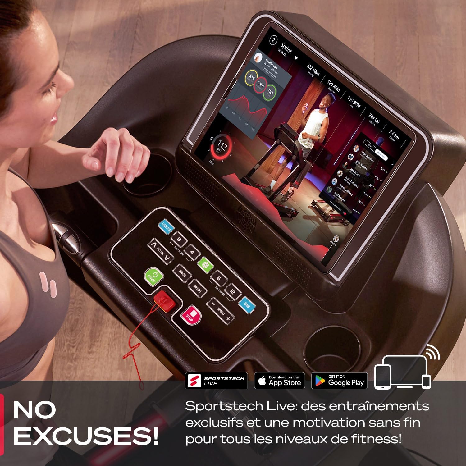 Cinta de correr profesional Sportstech F37s con 1 año de aplicación STL incluida. - Image 3