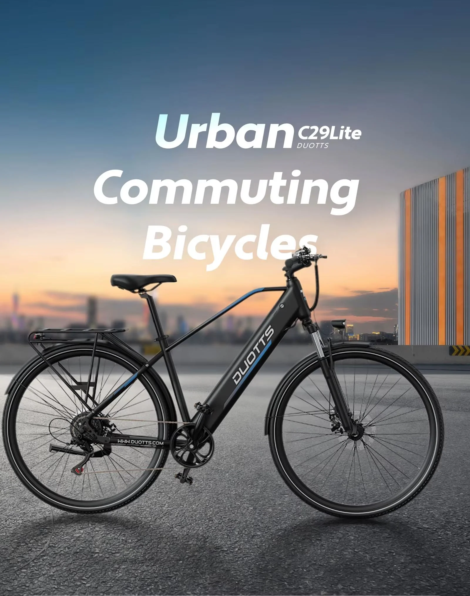 Bicicleta Eléctrica DUOTTS C29 Lite 250W Cumple Normativa UE 36V 13Ah Largo Alcance Ruedas Finas 27.5" 700C*42C Viajes Urbanos - Image 3