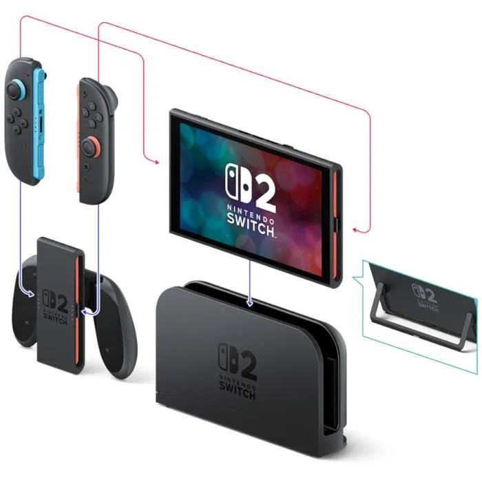 Consola Nintendo Switch 2 azul claro y rojo claro + Mario Kart World (código) - Image 8